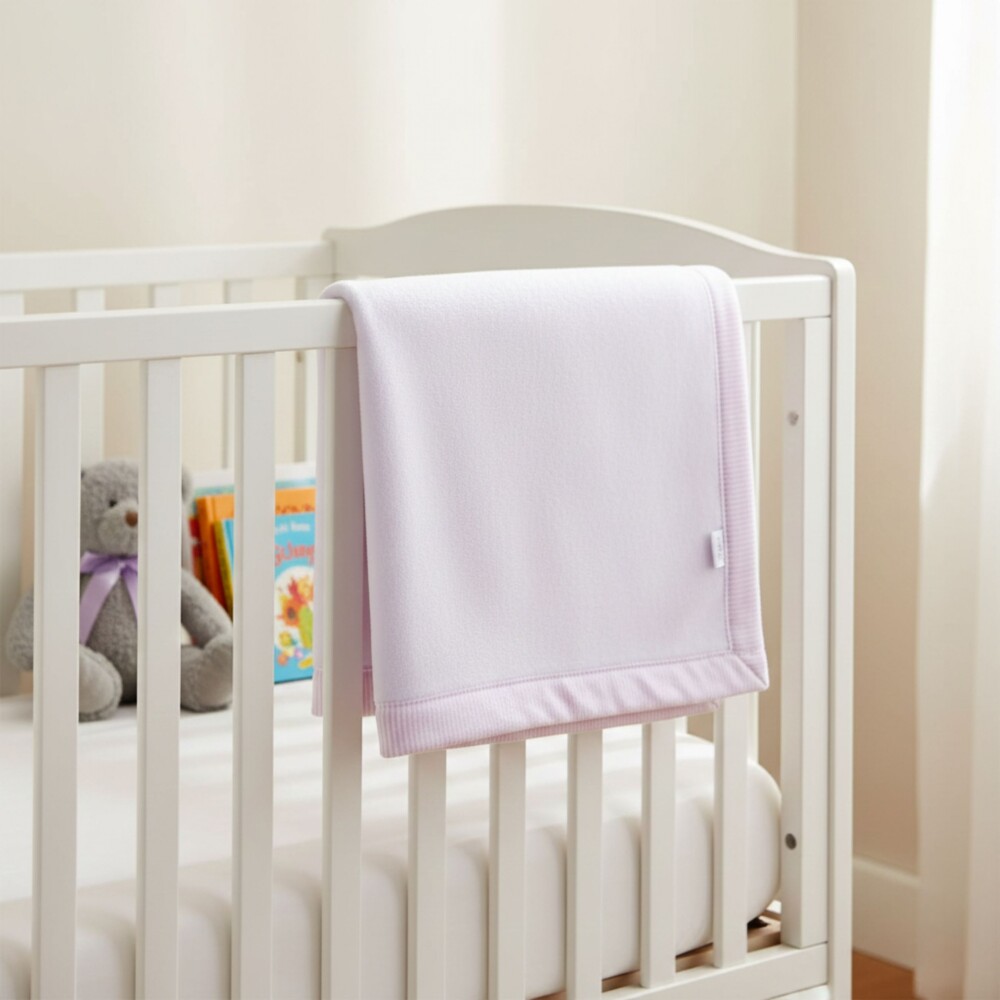 Manta para bebe 80x90 - Pilar Rosa