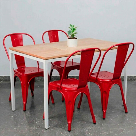 Silla Tolix Metálica Acero Industrial Sandman Comedor Rojo