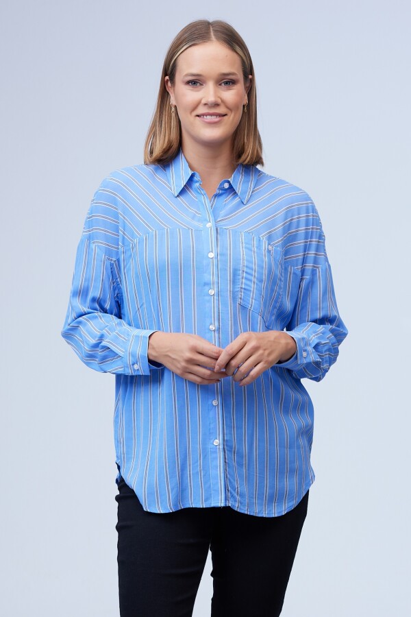 Camisa Lineas AZUL/MULTI