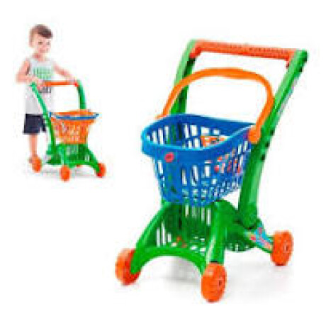 Carrito De Super Infantil R210 Naranja Azul Y Verde Carrito De Super Infantil R210 Naranja Azul Y Verde