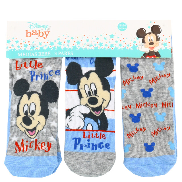 Medias de Niños Disney Mickey Gris - Celeste