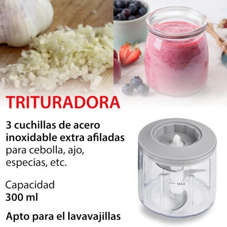 Mini Chopper Inalambrico 300 Ml Carga Usb Picador Y Batidor ADE Mini Chopper Inalambrico 300 Ml Carga Usb Picador Y Batidor ADE