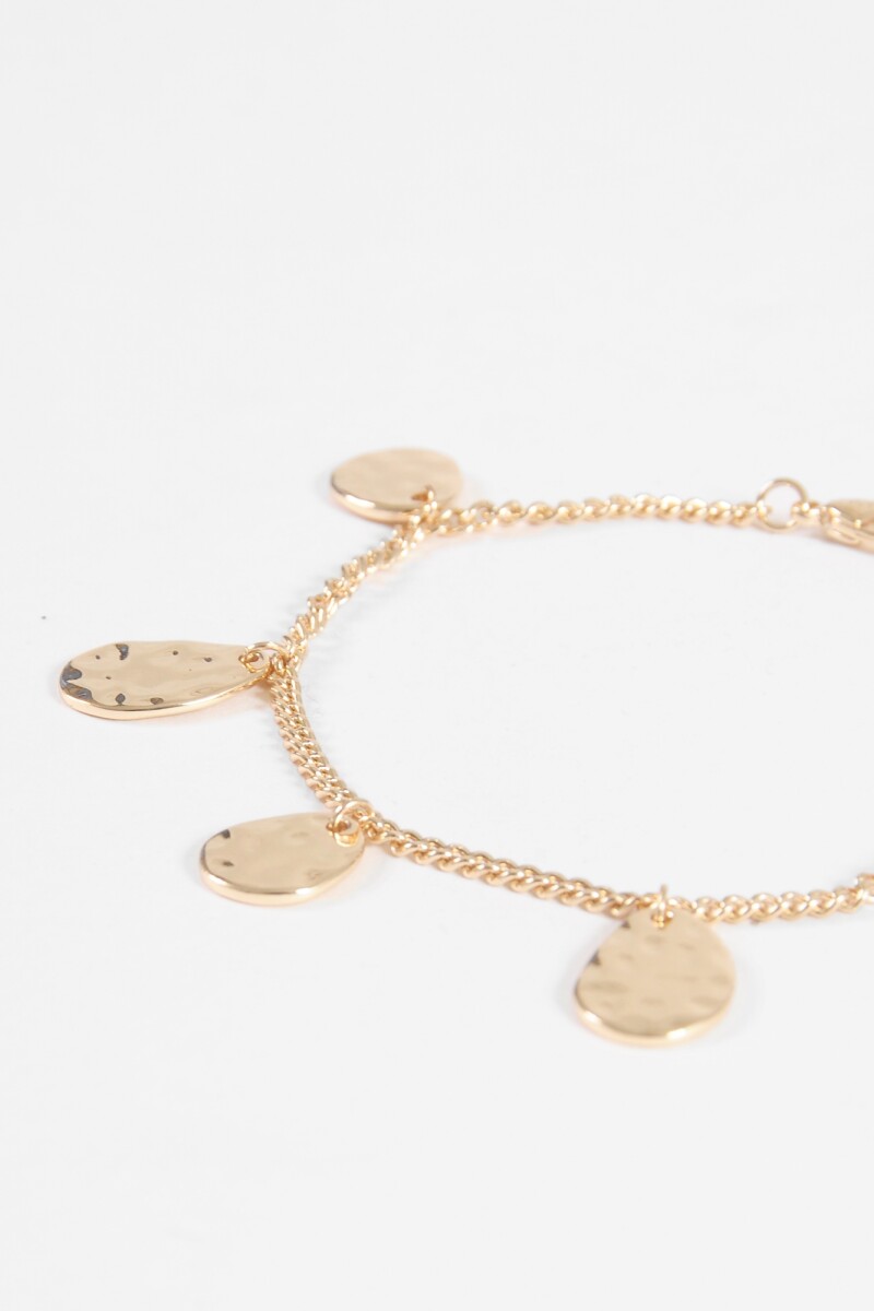 Pulsera cadena metal texture dorado
