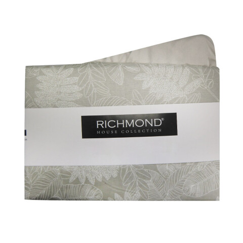 Juego Sábanas 2 Plazas Richmond House Estampadas 100% Microfibra 310-1 HOJAS BEIGE
