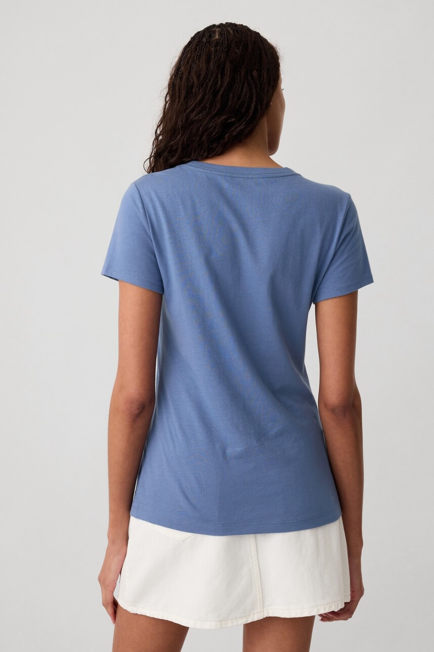 Remera Logo Gap Manga Corta Mujer Bainbridge Blue