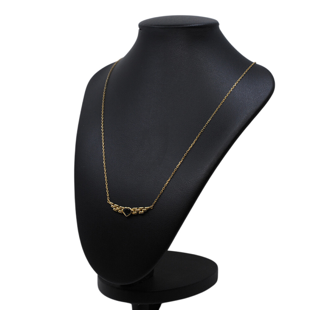 Cadena forcet oro 18k ,centro con zafiro azul tallado corazón Cadena forcet oro 18k ,centro con zafiro azul tallado corazón