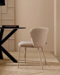 Silla Ciselia de chenilla beige y acero beige FSC Mix Credit Silla Ciselia de chenilla beige y acero beige FSC Mix Credit