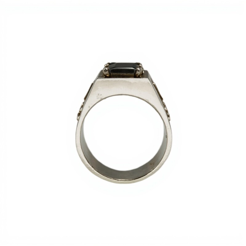 Anillo Mesa-Plata y Oro-Piedra Onix-AN5164 conpiedra