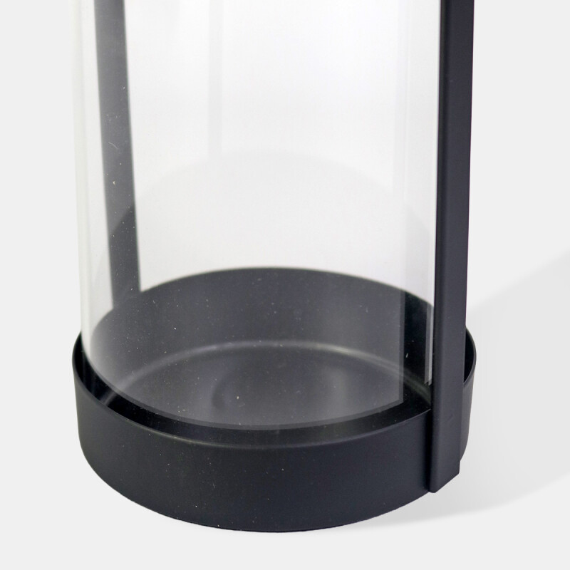 PORTA VELA METAL NEGRO/VIDRIO 10X9X24CM Unica