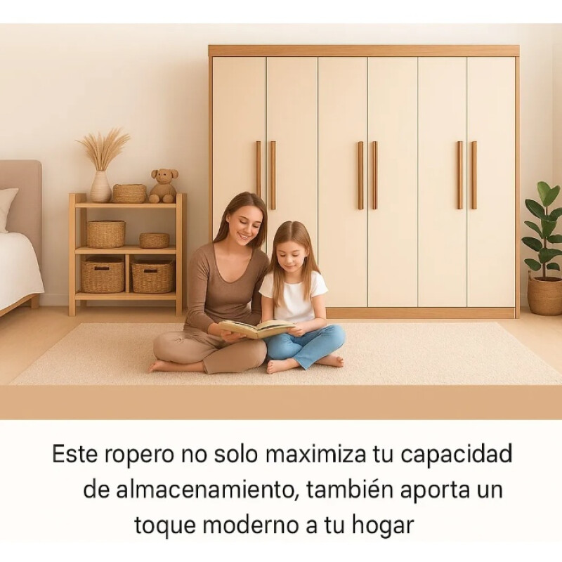 Ropero Placard 8 Puertas 10 divisiones Dormitorio Beige