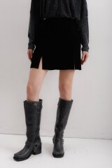 Falda Leather Marina Negro