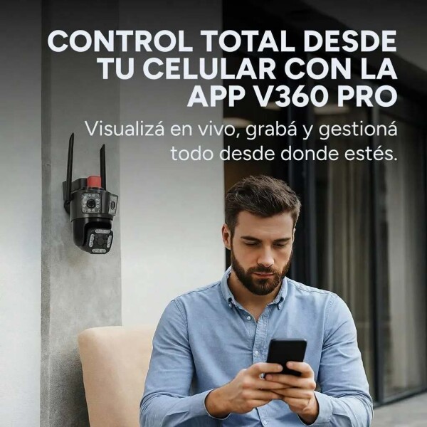 Cámara Doble Wifi Seguridad Exterior Nocturna 360 Exterior Color NEGRO