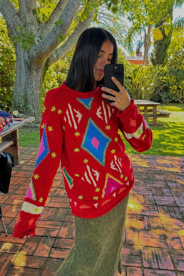 Sweater Gitano Base Rojo