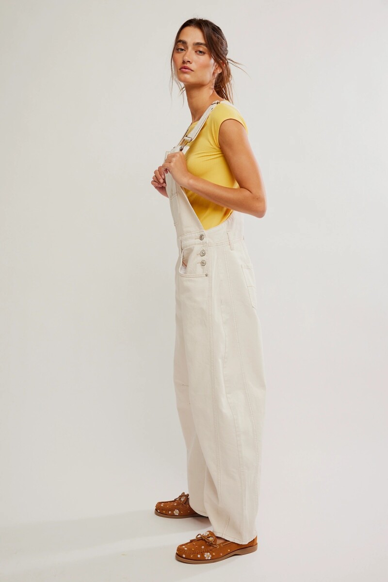 JARDINERO DENIM GOOD LUCK Blanco