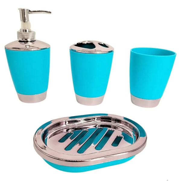 Set De 4 Accesorios Para Pileta De Baño Cian