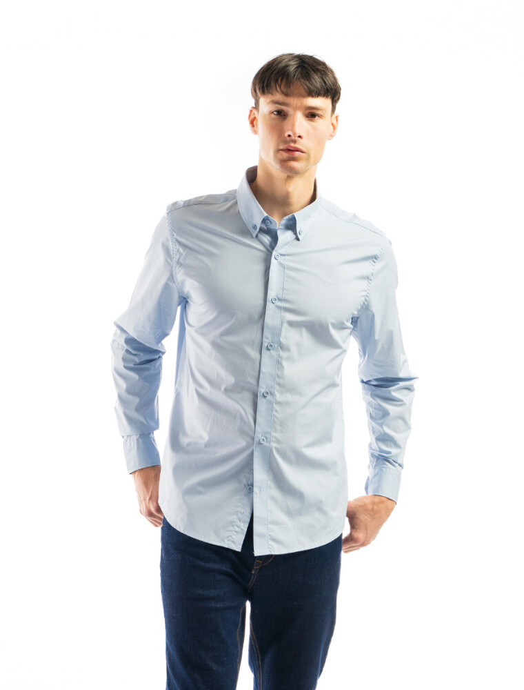 Camisa Manga Larga Algodón Principe Celeste