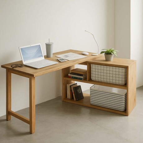 ESCRITORIO MADERA NATURAL-BEIGE OXFORD