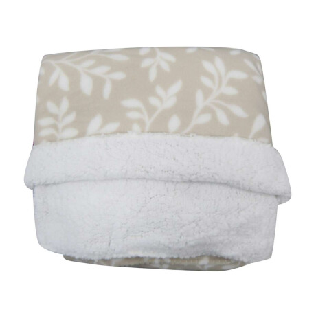 Frazada con Corderito 1 Plaza Home Class 150 x 240 cm Hojas Beige