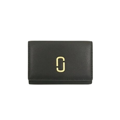 Billetera triple de cuero Negro