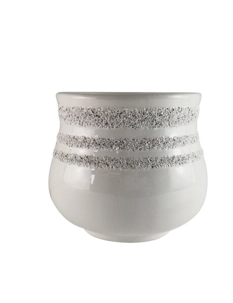 MACETA CERAMICA BOMBE ANILLOS 15.5X15.5X13.5CM BLANCO MACETA CERAMICA BOMBE ANILLOS 15.5X15.5X13.5CM BLANCO