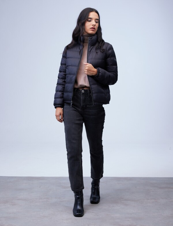 Campera Plumas Reversible NEGRO