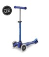 Monopatín Micro Mini Deluxe LED Ajustable con 3 Ruedas Azul