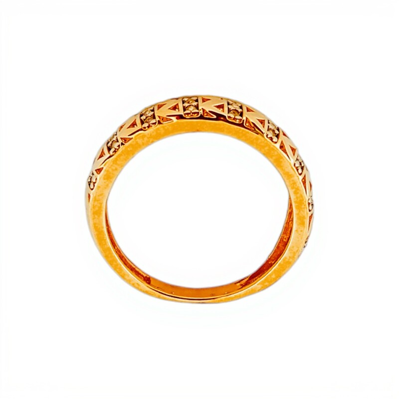 Anillo labrado-Oro bajo-Piedra zirconia-AN8026 conpiedra