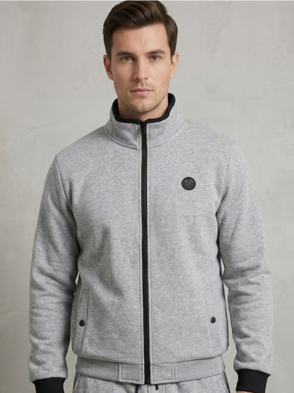 CAMPERA FELPA QINGDAO GRIS CLARO