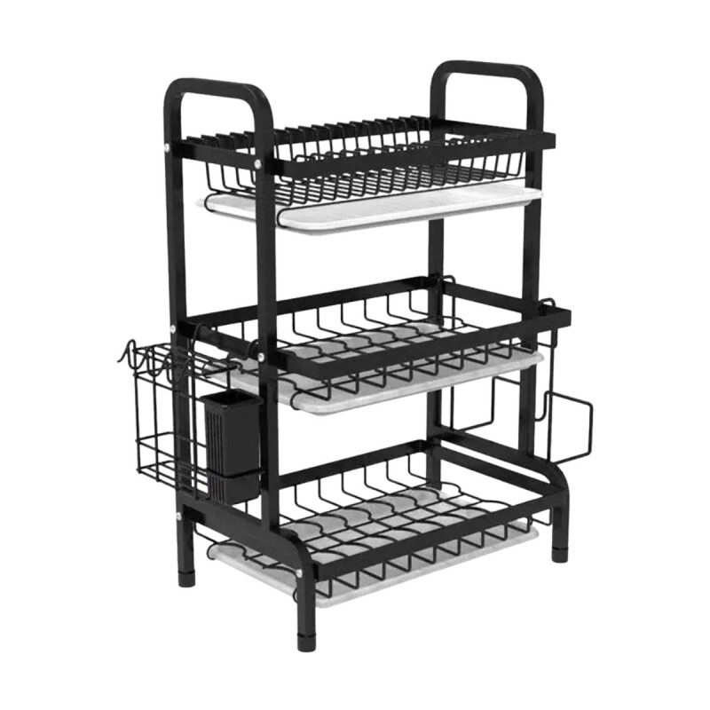 Escurridor de 3 niveles para mesada NEGRO