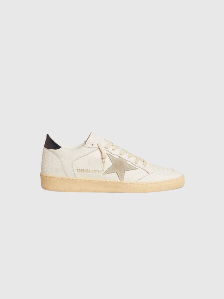 Golden Goose-Championes de cuero acordonados, Ball star Blanco