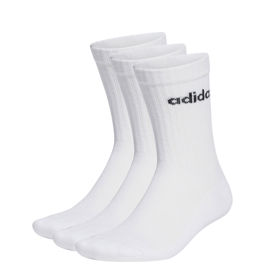 Medias Unisex Adidas x3 Linear Caña Alta Blanco