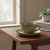 Taza de te con plato Ocre 200ml OXFORD Taza de te con plato Ocre 200ml OXFORD