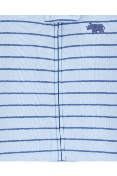 Pijama una pieza de algodón, con pie, diseño rinoceronte Sin color