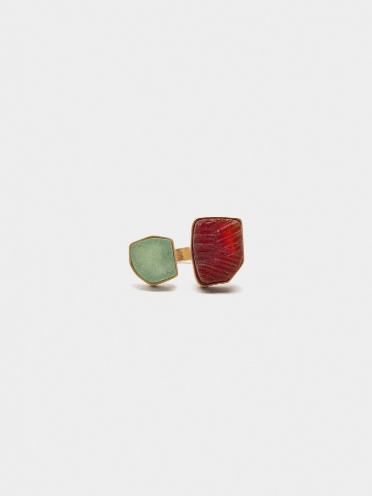Anillo Abierto Con Piedras multicolor