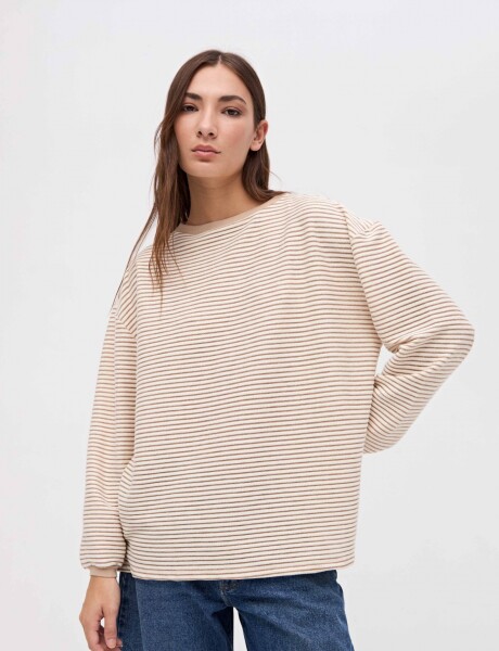 Remera Plea Rayas beige