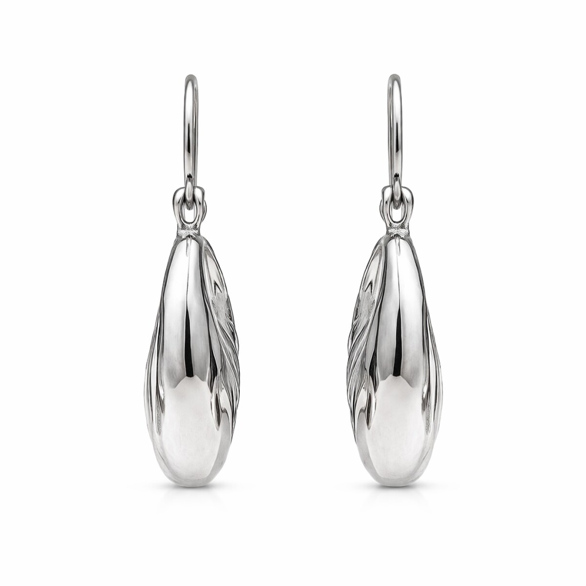 Caravanas Aro Luna Martillados - Plata inflada- CA4198 - sinpiedra 
