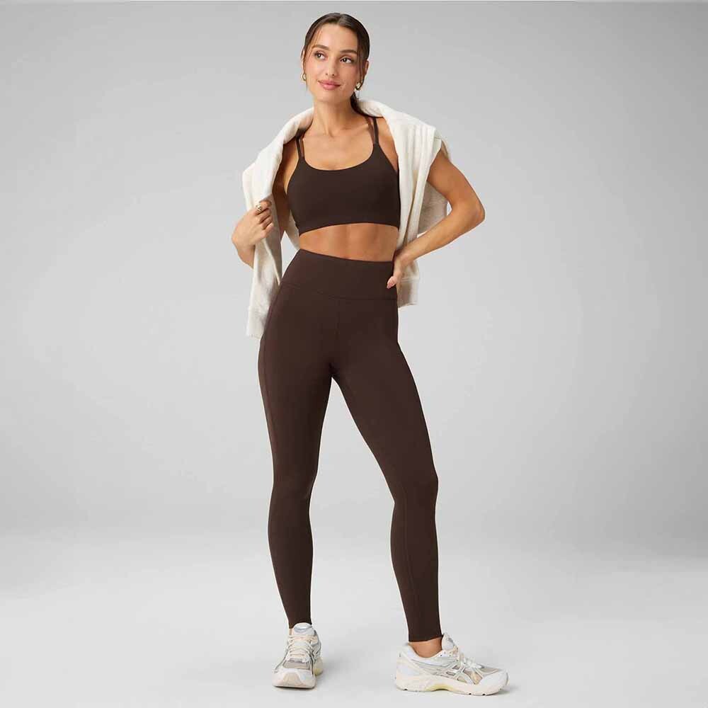 Leggings Cold Weather High-Waisted Pocket Mujer Cacao