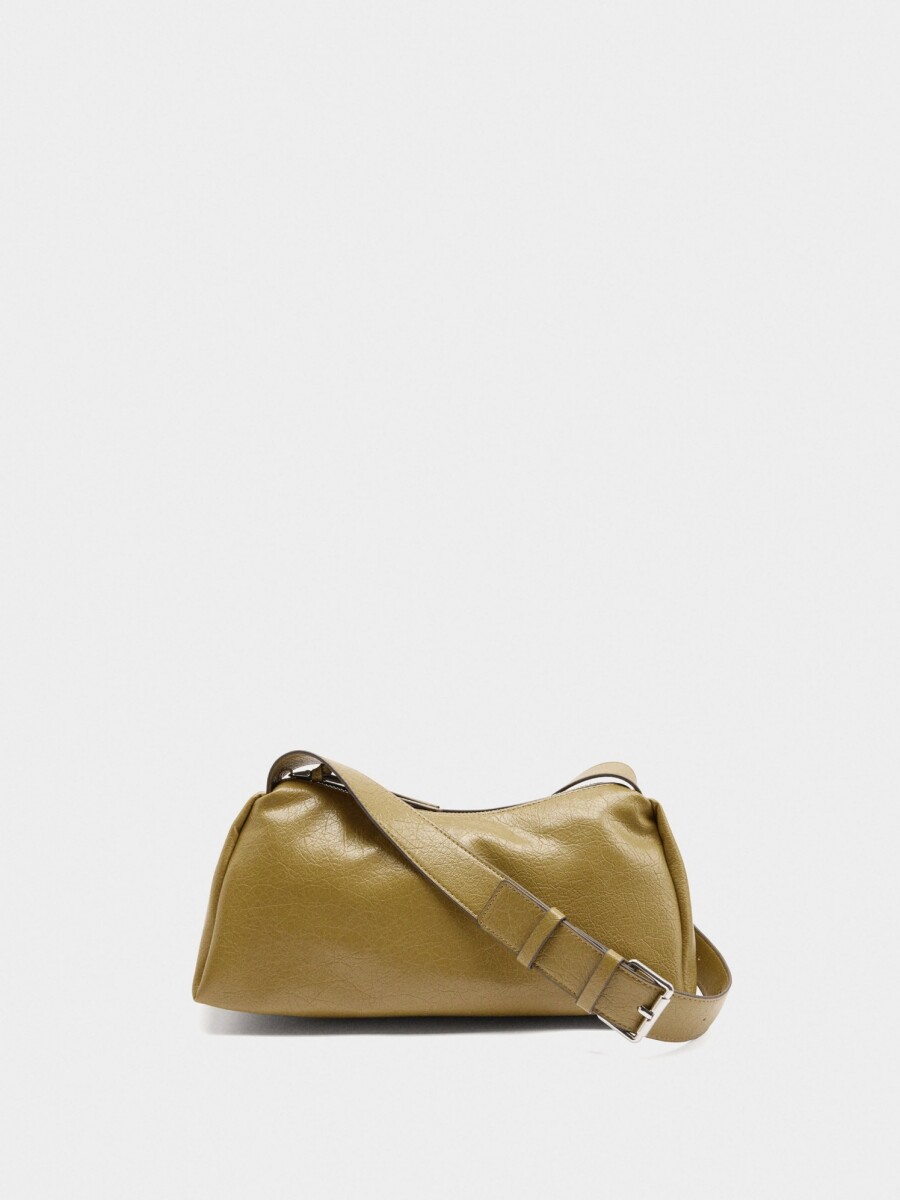 Bolso Bandolera Efecto Craquelado verde