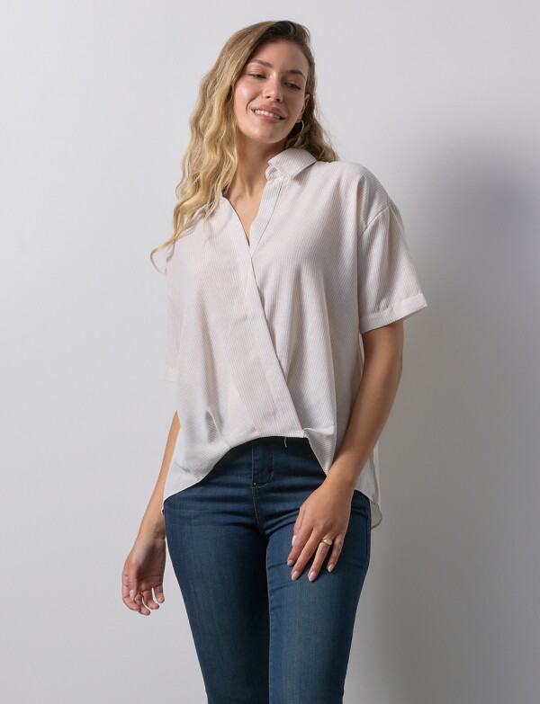 Blusa Cruzada BEIGE/MULTI