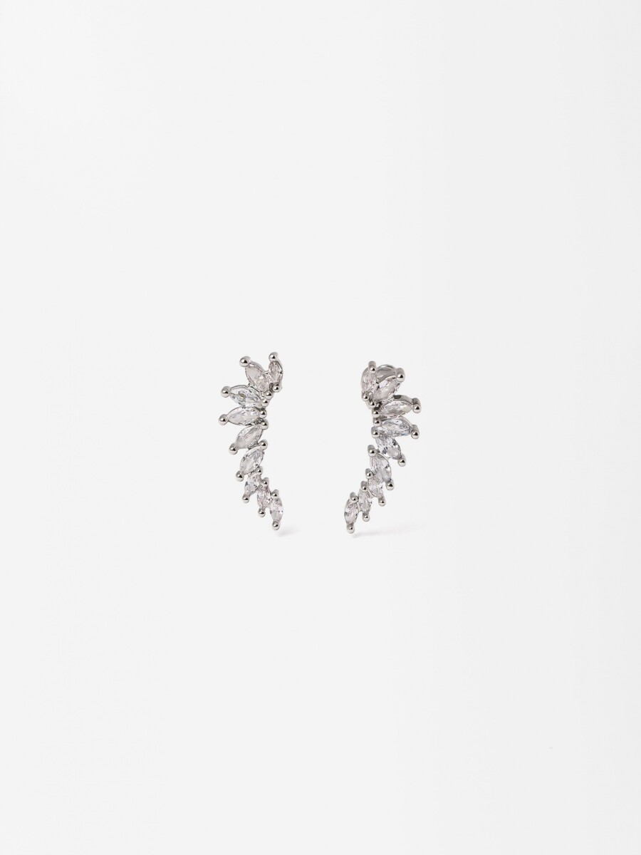 Pendientes Con Circonitas plateado