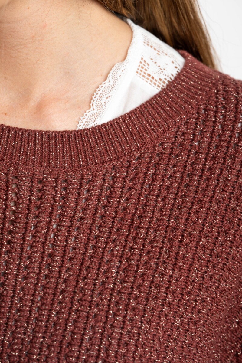 Chaleco Lurex Bordeaux