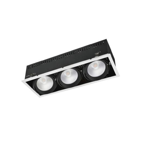 Luminaria de embutir LED móvil negra cálida 3x20W NV0726
