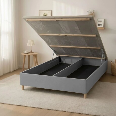 Sommier Queen Thm Iridium Hybrid Con Baúl 160x200 Cm GRIS