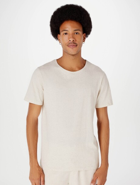 CAMISETA ADULTOS CON LINO HIPOALERGÉNICA Y ANTIBACTERIAL BEIGE