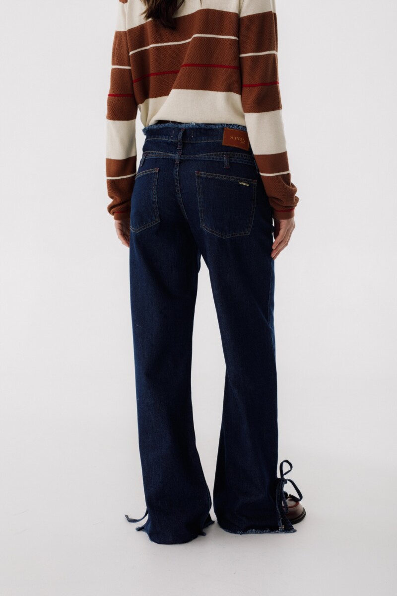 JEAN STRAIGHT BELT Azul