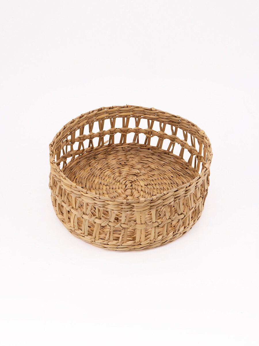 BANDEJA REDONDA TEJIDA - MARRON 
