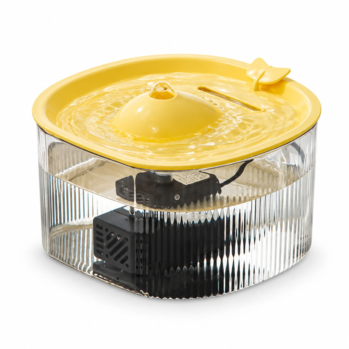Fuente Bebedero Ballena Para Mascotas 1,5L USB 5V - Amarillo 