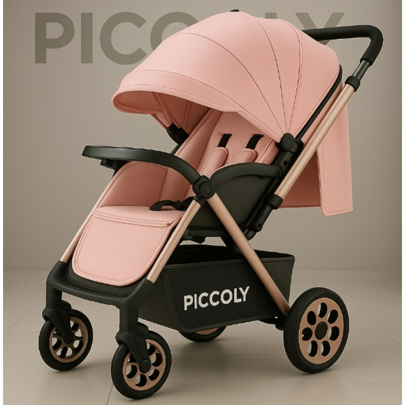 Coche Carriola de Paseo Para Bebe Plegable Rosa