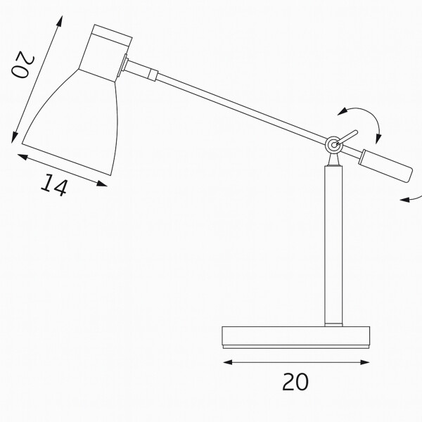 Lampara De Mesa Escritorio Estilo Nórdico Madera Metal 58Cm Color Blanco