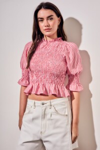 Blusa Rayada Rosa